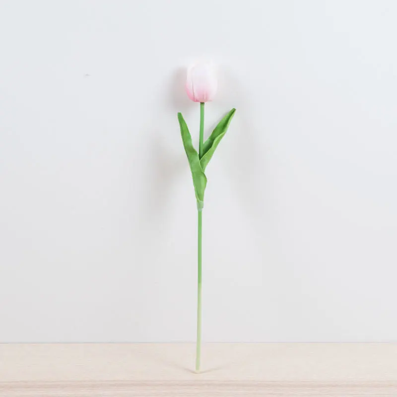 Настоящее сенсорный искусственная PU Tulip стволовых-1" Длина искусственные цветы, декоративные DIY искусственный цветок стены дома рождественские украшения цветы - Цвет: White pink