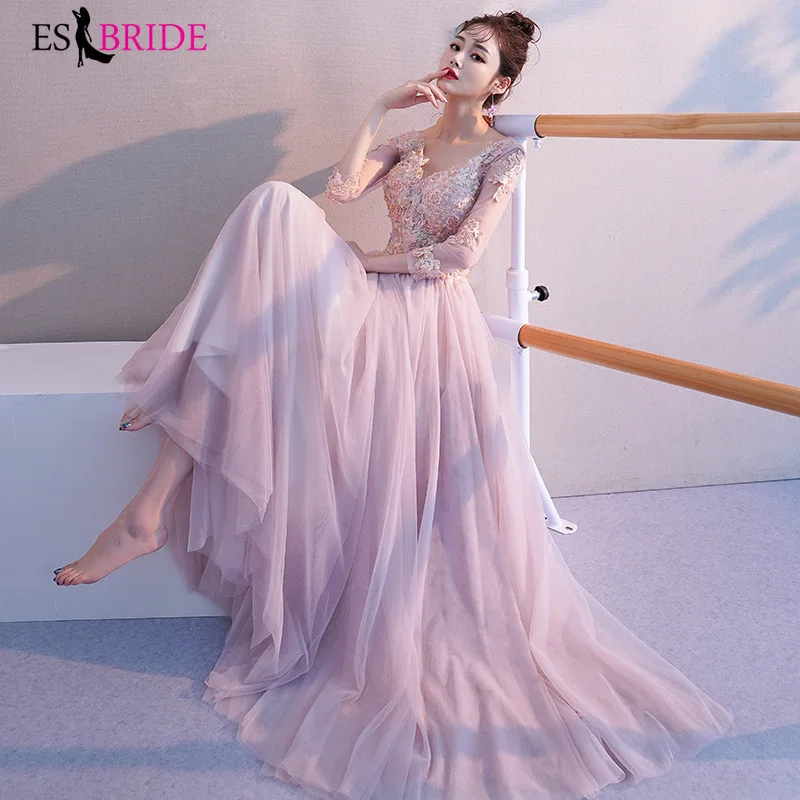 Женское вечернее платье с v образным вырезом элегантное кружевное аппликацией в