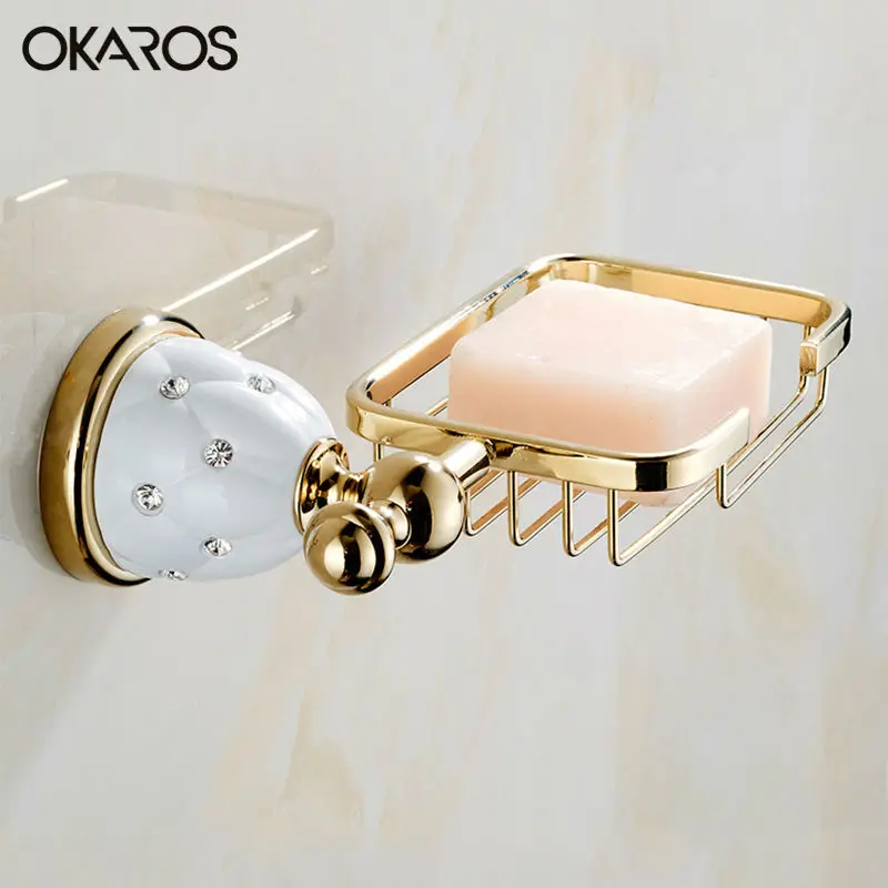 Держатель для мыльницы OKAROS латунная Алмазная корзина мыла