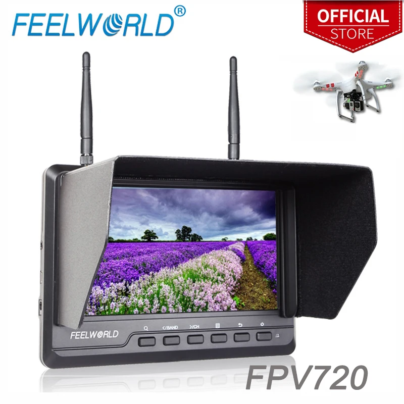 Feelworld FPV720 7 дюймов 1024x600 ips ультра тонкий FPV монитор для Drone двойной 5 8 Г 40CH