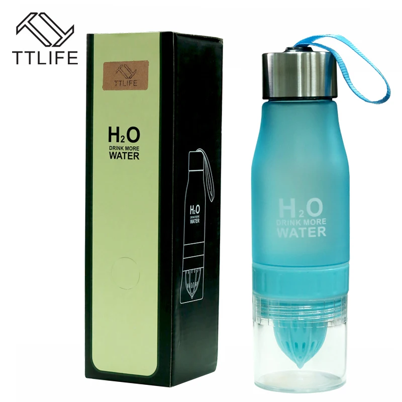 TTLIFE, подарок, 650 мл, H2O, лимонный сок, фруктовая бутылка для воды, для заварки, посуда для напитков, для улицы, портативный шейкер, Спортивная бутылка, BPA бесплатно