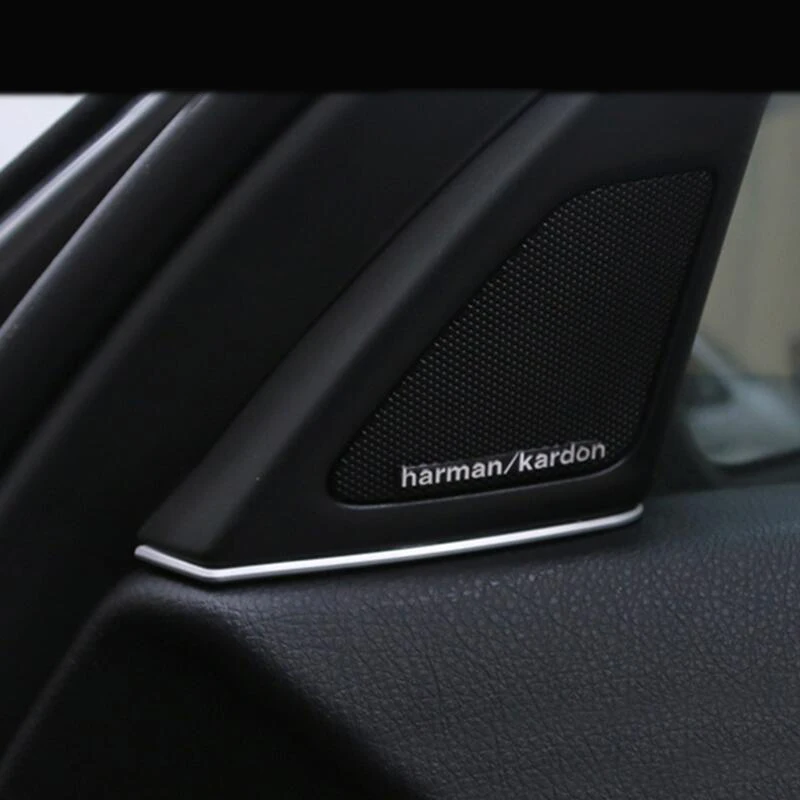 

Car-Styling Front Door Stereo Audio Speaker Strip Stereo Decal Cover Trim strip Mouldings Sticker For BMW 5 series F10 Accessory