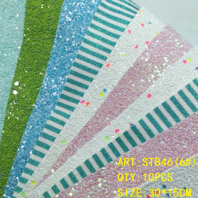 Прозрачный запас 1 комплект (10 шт.) 30X15 см Alisa Glitter Cuero Sintetico Leather для