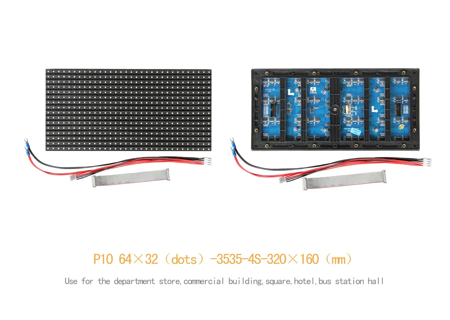 

TEEHO display led P10 Outdoor LED display module Panel SMD3535 320*160mm 32*16 pixels 1/4 scan full color video hight brightness