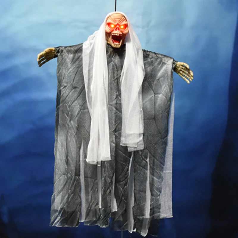 Animated Skeleton Hanging Halloween Decoration Scary Ghosts Electric Grim Reaper Spooky Party Prop Ktv Bar | Дом и сад