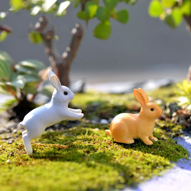2 шт./лот милый кролик ремесло миниатюрная фигурка для домашнего декора сада