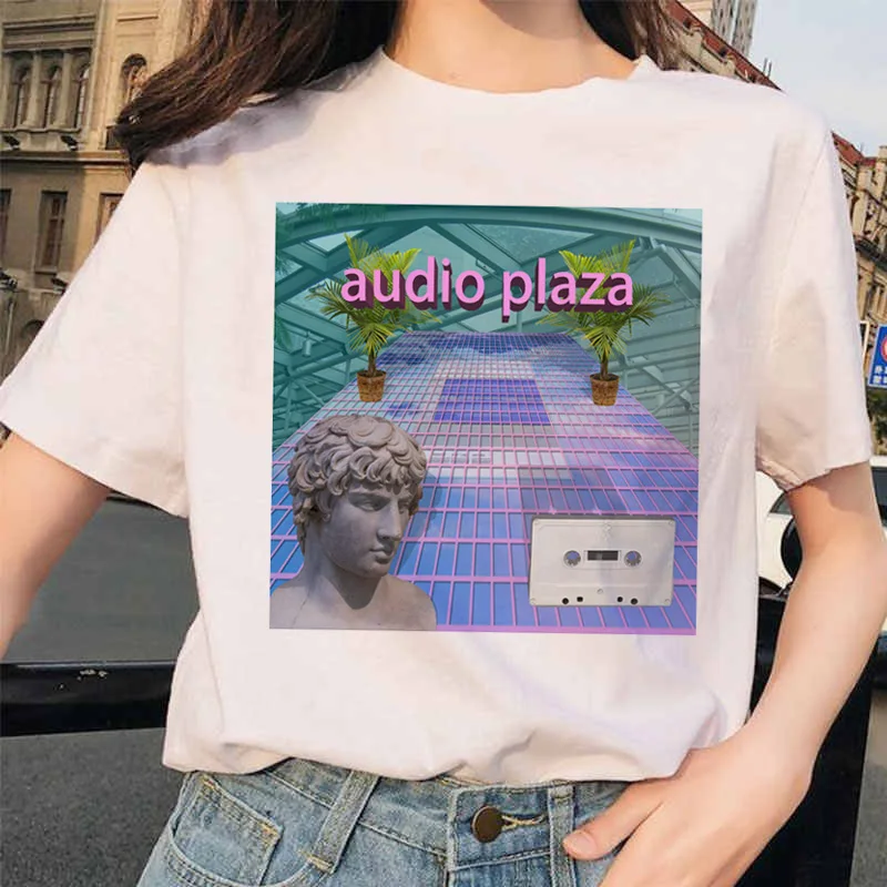 Michelangelo Vaporwave Футболка женская футболка женская Давид каваи корейский harajuku Графический ulzzang 90s эстетические рубашки - Цвет: 5313