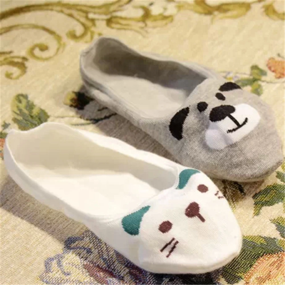 IMucci/низкие невидимые хлопковые носки для женщин без рисунка мультяшный кролик