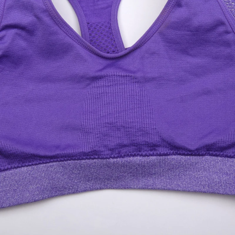 

Fake 2 Pieces Women Criss Cross Back Active Bras Gym Yoga Sports Fitness Breathable Wireless Push Up Bra Solid Color BH Lingerie