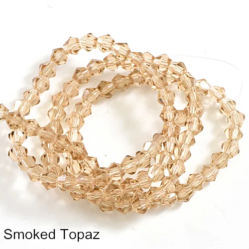 Smoked Topaz Крутые стеклянные пришитые стразы, бусины-Биконусы, хрустальные пришитые стразы, бусины для украшений из бисера B3475 - Цвет: Smoked Topaz