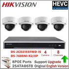 Система видеонаблюдения Hikvision, инфракрасная сетевая инфракрасная купольная IP-камера 4 к, 8 каналов, 4 к, POE, NVR, 8 МП