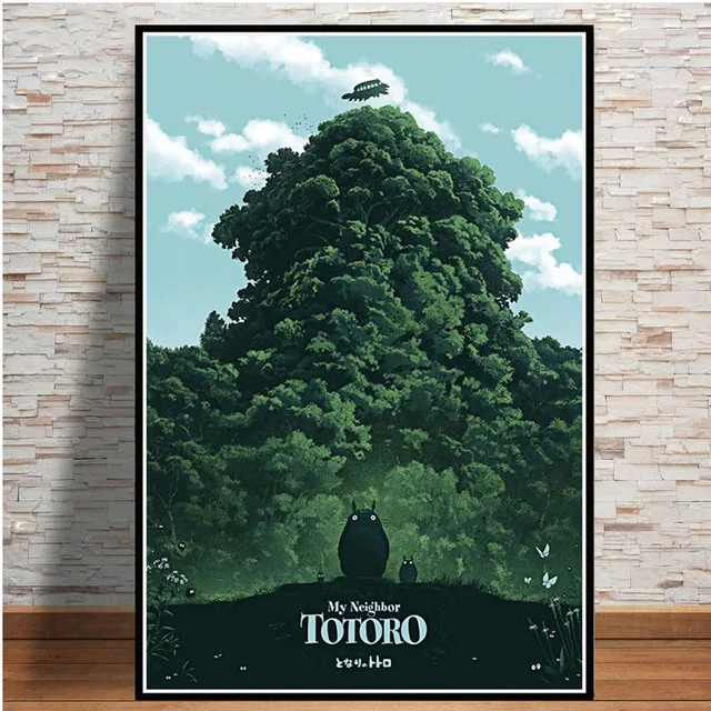 Домашний декор, настенный арт, холст, живопись, студия Ghibli, дань Японии, аниме, современные принты, картины, скандинавский плакат, гостиная, модульная - Цвет: BO xianru568-09