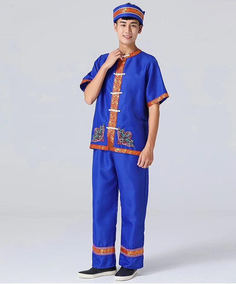 Hmong мужская одежда Национальный Китайский народный танец thnic современный hmong одежда танцевальные костюмы Классическая hmong дизайн одежды FF2003