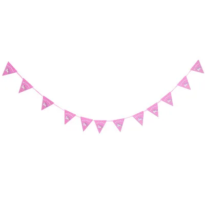 pink banner Единорог тематическая вечеринка на день рождения столовые салфетки под чашки баннер Свадебные товары для вечеринки на день рождения украшения - Цвет: pink banner