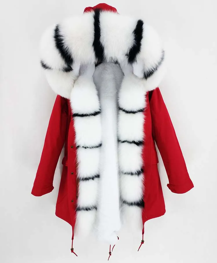 24 OFTBUY, парка из натурального Лисьего меха, Длинные парки, зимняя куртка для женщин, натуральный Лисий мех, пальто с капюшоном, Толстая теплая уличная одежда, роскошный бренд, бренд - Цвет: 24