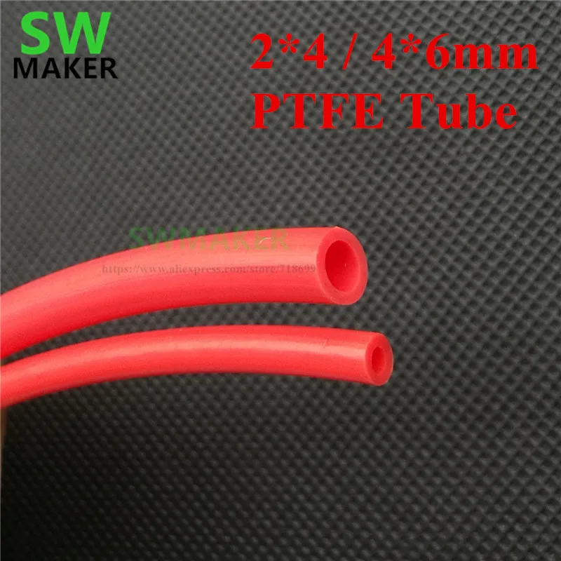 SWMAKER красный цвет PTFE труба 3D принтер части для RepRap росток j головки Hotend Bowden