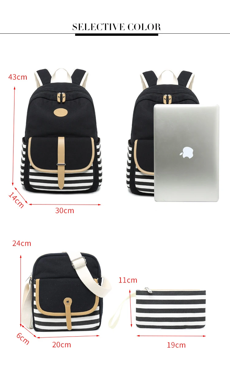 Tourya 3 шт./компл. модный Холст Женский Рюкзак Bookbag Ноутбук Колледж Bagpack Путешествия Рюкзак Школьная Сумка для подростков девочек