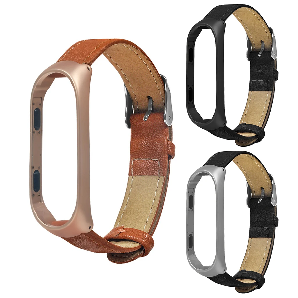 Correa Mi Band 4 браслет на ремешке для Xiaomi бизнес легкие кожаные смарт-наручные часы