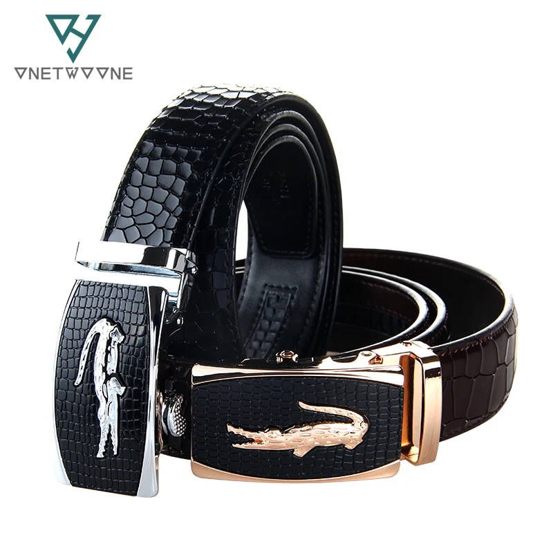 

Top Quality Mans Genuine Leather Alligator Belt Luxury Designs Crocodile Belts For Boys Jeans Waist Belt Black Brown Big Size