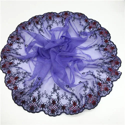 Light purple Красивая 100 см кружевная лента 20 см кружевная ткань с широкой отделкой Ткань DIY вышитые белые кружева отделка для шитья аксессуары украшения - Цвет: Light purple