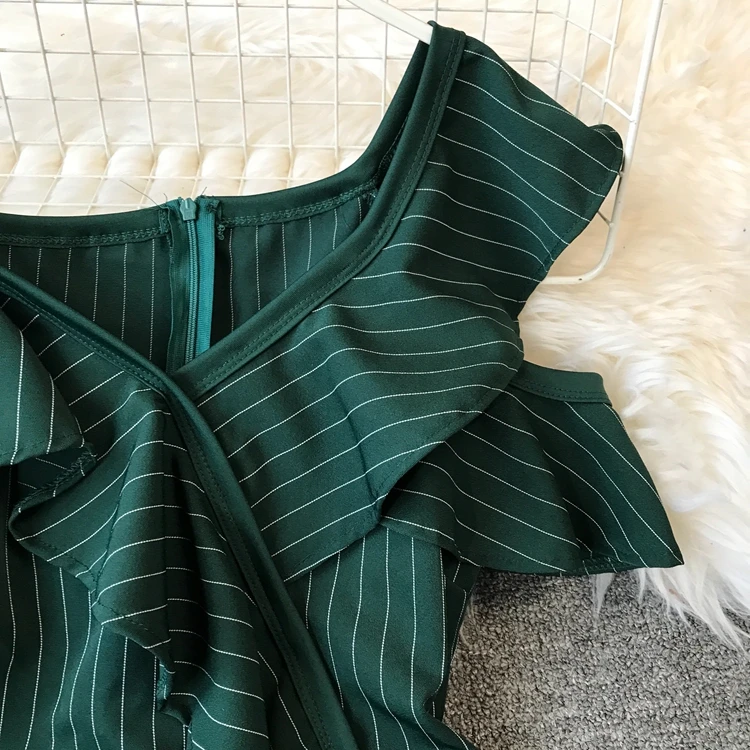 ALPHALMODA женский летний короткий комбинезон с рюшами нерегулярный открытыми