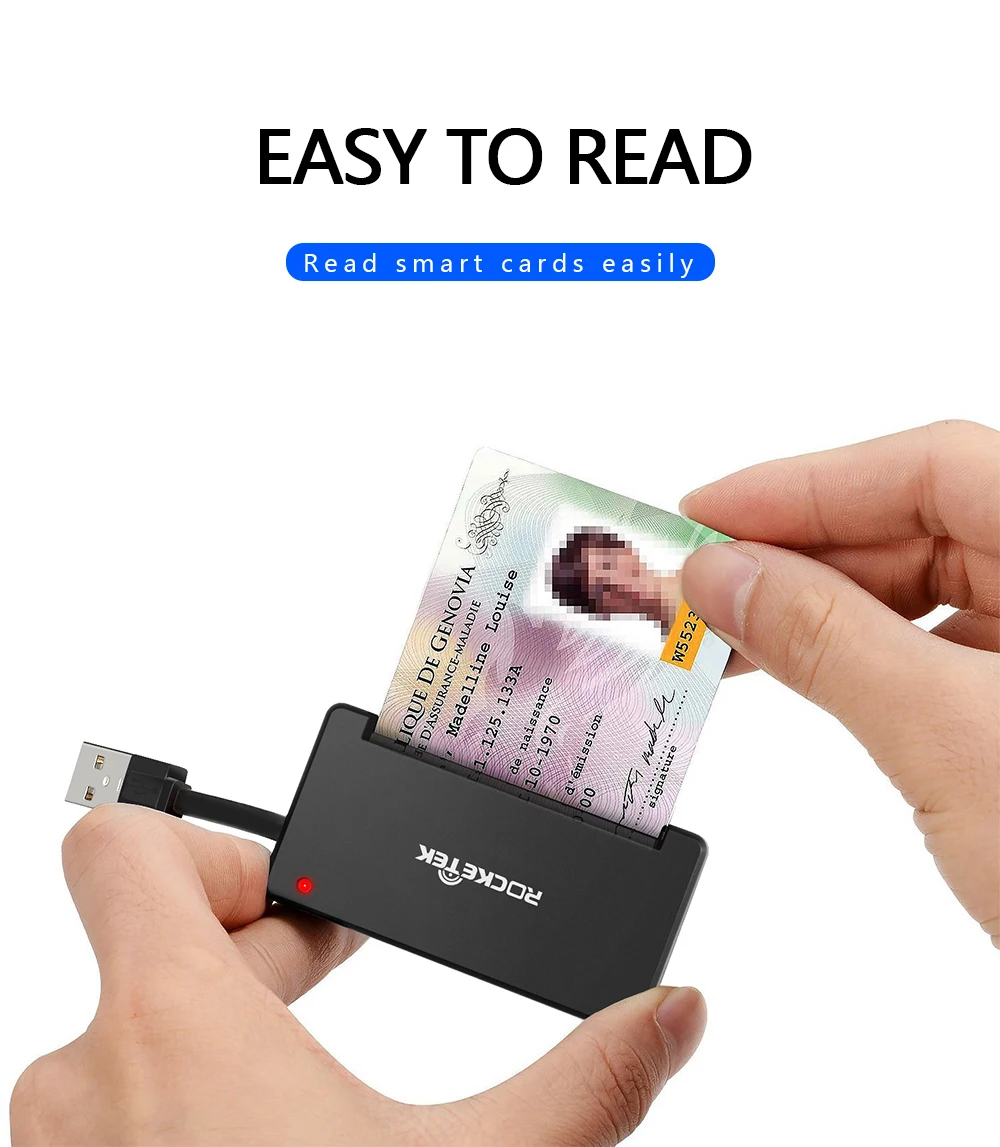 Rocketek USB 2,0 считыватель смарт-карт cac, ID банковская карта, sim карта cloner разъем cardreader адаптер ПК компьютер ноутбук аксессуары