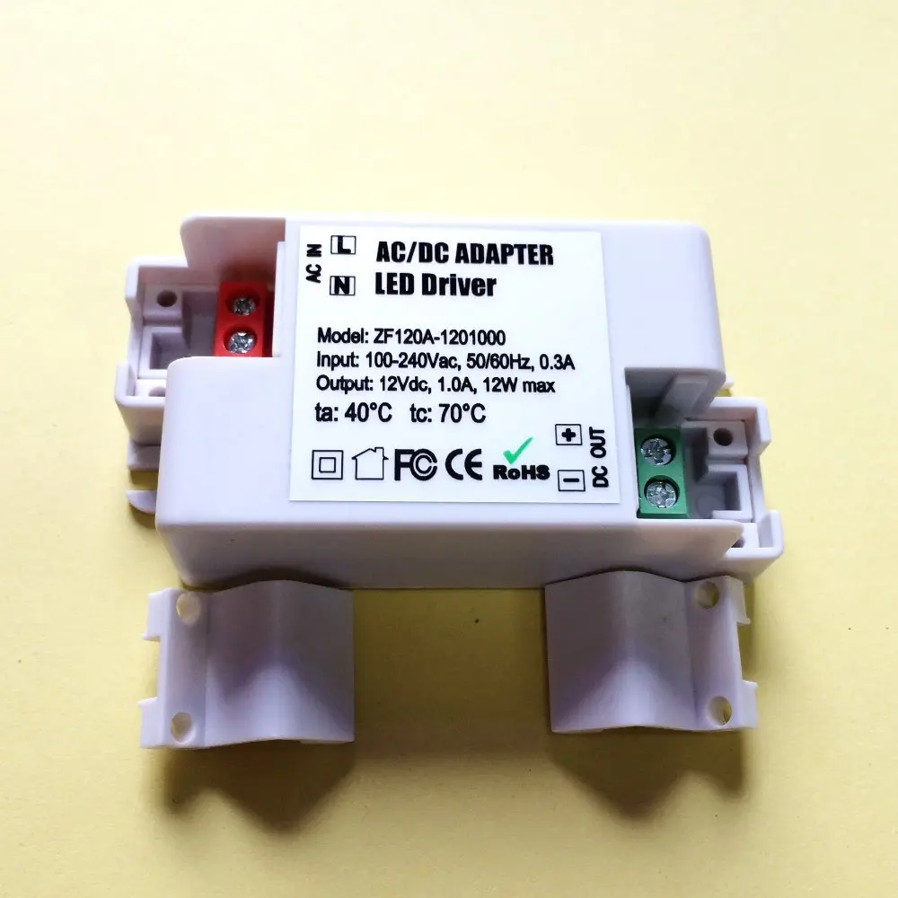 50 шт./лот DC12V1A 12 Вт Мини Ультратонкий компактный блок питания для светодиодного