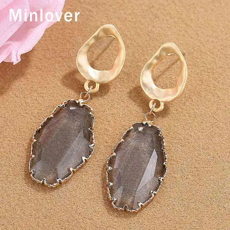 Minlover этнические геометрические несимметричные прозрачные стеклянные Висячие