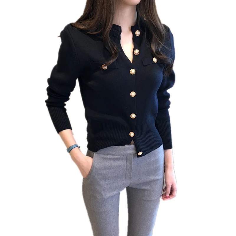 New Arrival 2019 Spring &amp Autumn Women Knitted Cardigan Cotton Sweater Coat O-neck Solid Slim Jacket Female XL-4XL 0112-49 |