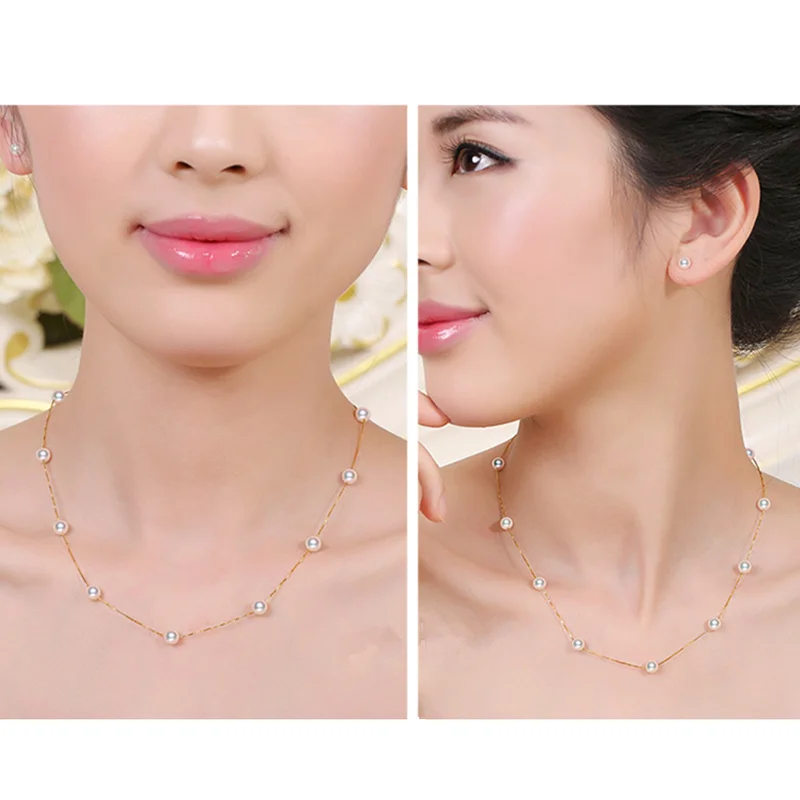 Ожерелье женское из натурального жемчуга 100% мм 7 мм|fashion jewelry|jewelry fashionjewelry free shipping |