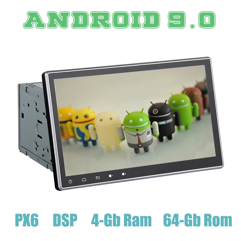 Автомобильный мультимедийный плеер PX6 Android 9 0 IPS Двойной экран 10 2 дюйма din