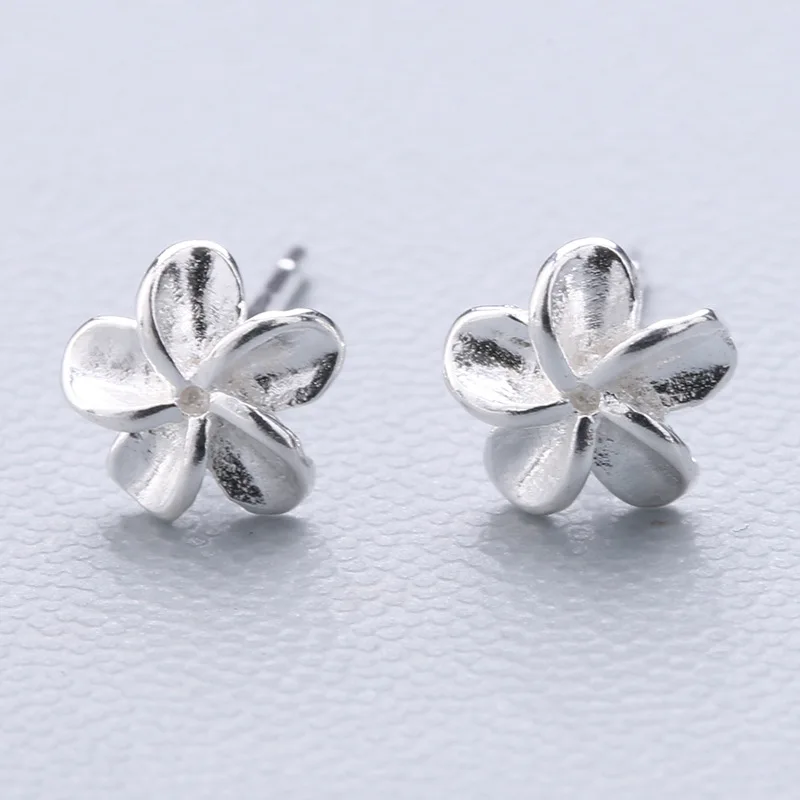flower 925 пробы серебряные сплайсинга милые серьги-гвоздики с животными для женщин Повседневный стиль серьги для девочки личность Стерлинговое Серебро-ювелирные изделия - Окраска металла: flower