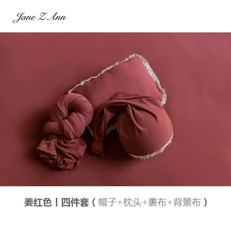 Jane Z Ann реквизит для фотосъемки новорожденных студийные аксессуары для студийной фотосъемки сплошной цвет подушка шляпа фон тканевая обертка - Цвет: ginger red
