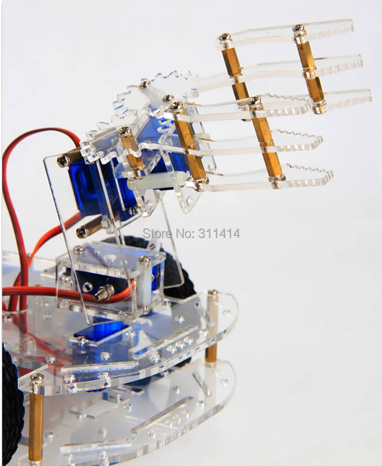 1 набор акриловых 4 DOF Robot Arm 3D вращающаяся машина DIY Автомобильный рычаг P0090