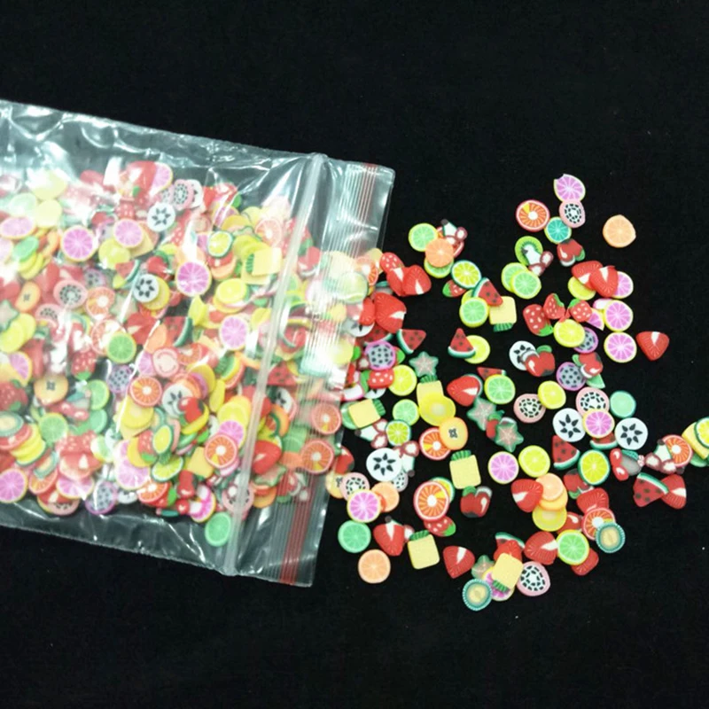 Mtssii 3D Soft Pottery Fruit Slices Nail Art Decorations Hot-sale Mobile Phone Accessories Creative DIY Slime Material Poke Mud | Красота и