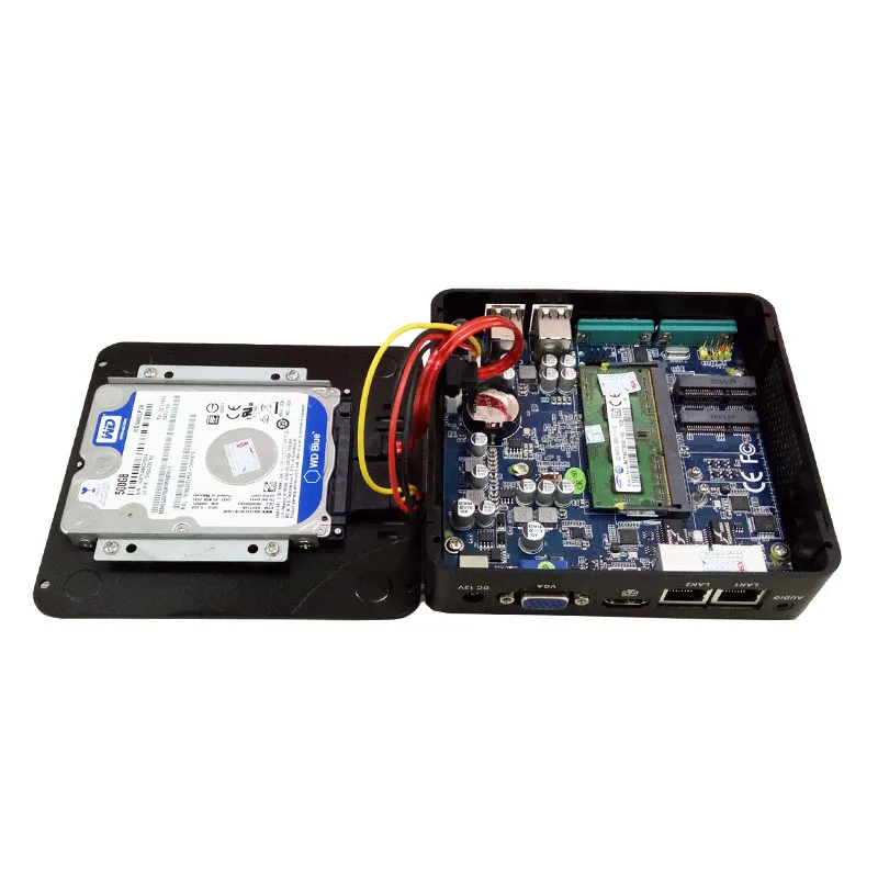 Промышленный безвентиляторный мини-ПК Yanling J1900 Quad Core Vga Hd Dual Lan Mini Pc Linux Os