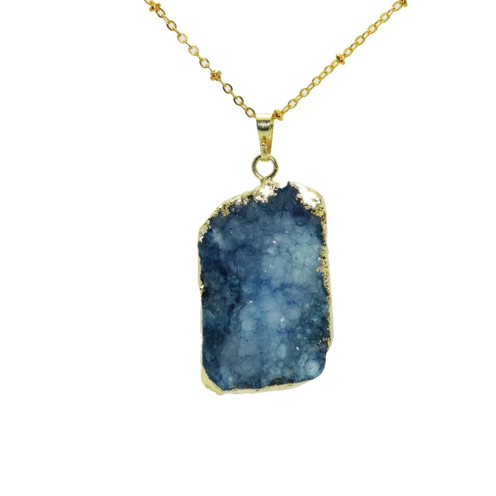 5 pcs Irregular Jewelry Cluster Raw druzy stone pendant girl gold bezel point natural crystal quartz geode for men | Украшения и