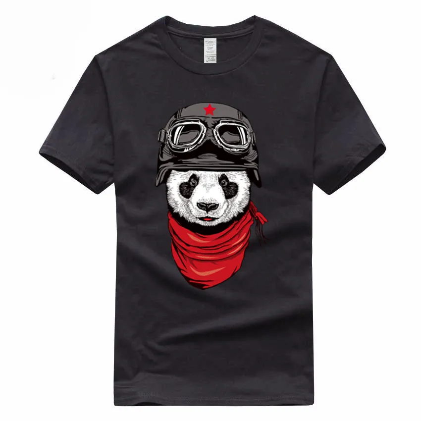 

Scarf panda Euro Size 100% Cotton T-shirt Summer Casual O-Neck Short sleeve Tshirt For Men And Women GMT099