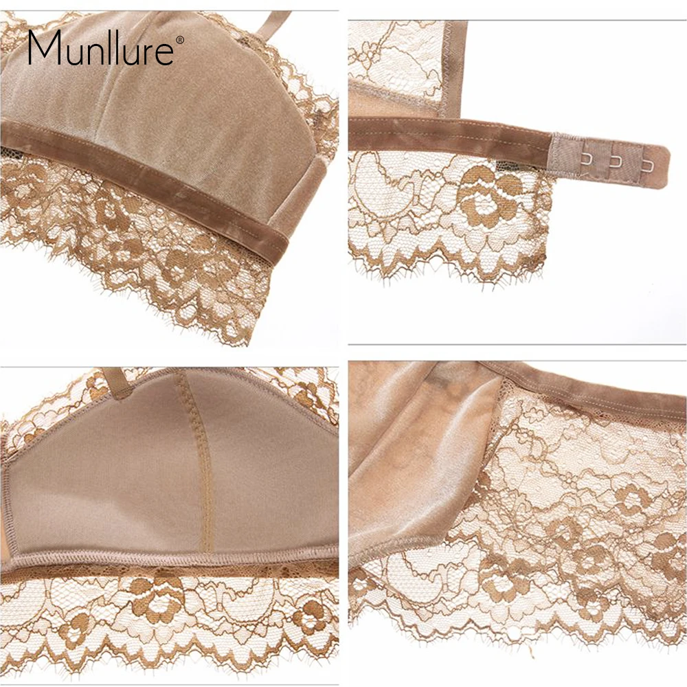 Munllure 2019 бархатное ультратонкое кружевное нижнее белье с ресницами сексуальный