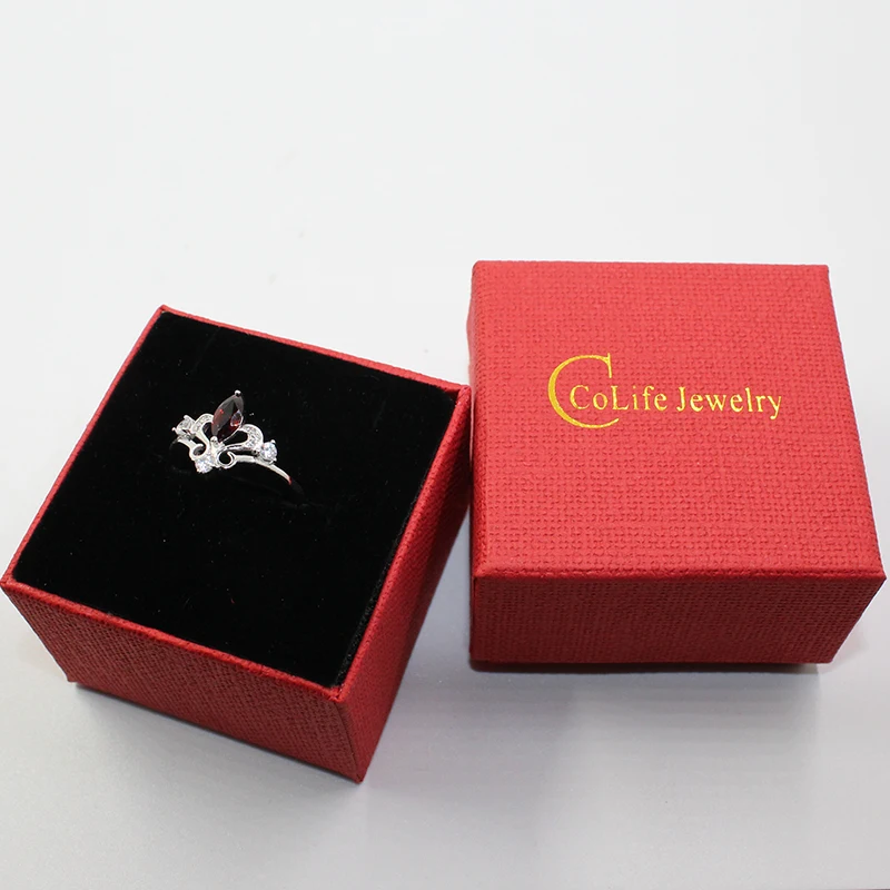 VVS Wine red garnet ring 4 mm * 8 natural crown for woman 925 sterling silver jewelry engagement gift | Украшения и аксессуары