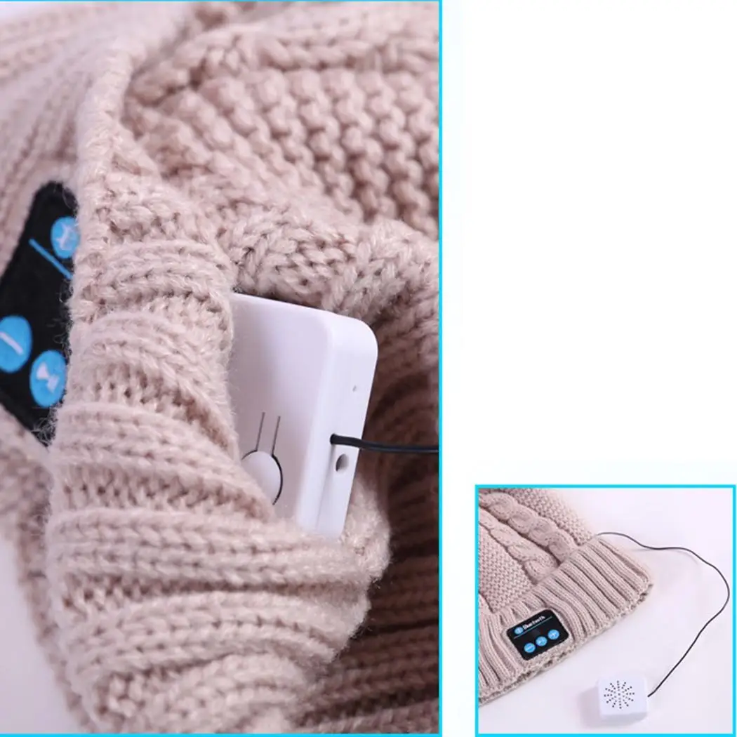 Стерео вязанная 4 шапка Повседневная Bluetooth осенне-зимняя вязаная кепка в стиле унисекс 1 теплая 100 см гарнитура беспроводная около зимняя шапочка
