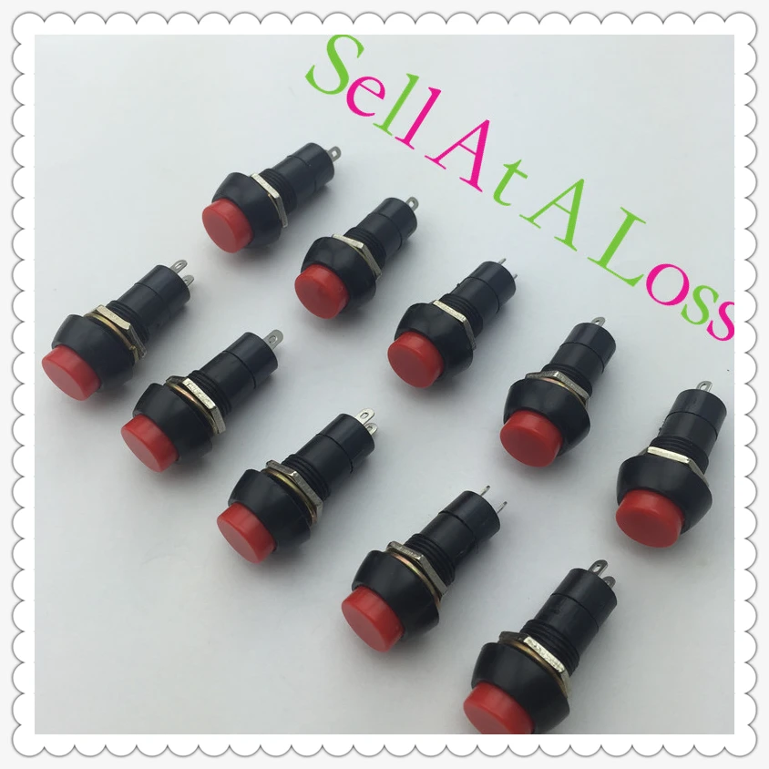 

10pcs/lot PBS-11A 2PIN Red Plastic 12mm Push Button Latching Switch G101 Self-Lock 3A 250V Free Shipping Russia