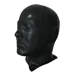 closed eyes 3D Форма Резиновое латексное человеческое Фетиш Маска латекс Полная Голова человека анатомическая мужская маска подходит для haead 59-62 см - Цвет: closed eyes