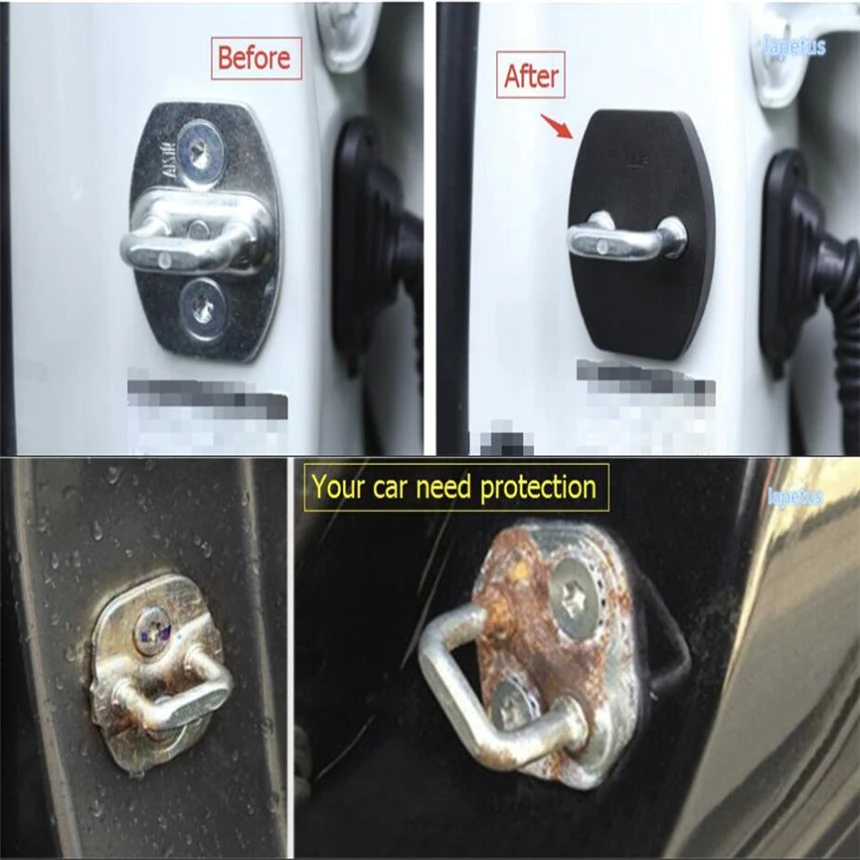 

Lapetus Inner Car Door Stop Rust Waterproof + Door Lock Protect Decoration Frame Cover Kit Fit For Toyota Highlander 2013 - 2019