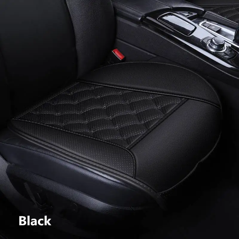 Black 1 Pcs Подушка для автомобильного сиденья, Новая Кожаная подушка для сиденья без спинки, три комплекта дышащей нескользящей подкладки, четыре сезона - Название цвета: Black 1 Pcs