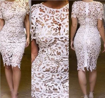 Женское облегающее платье карандаш с вышивкой черного и белого цветов|pencil