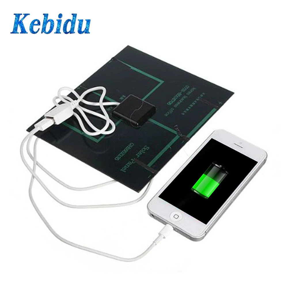 Зарядное устройство kebidu с солнечной панелью и двумя USB-портами для портативного
