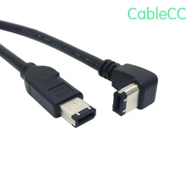 Кабель для передачи данных IEEE 1394 1394a Firewire 400 6pin 90 градусов вниз под прямым углом до