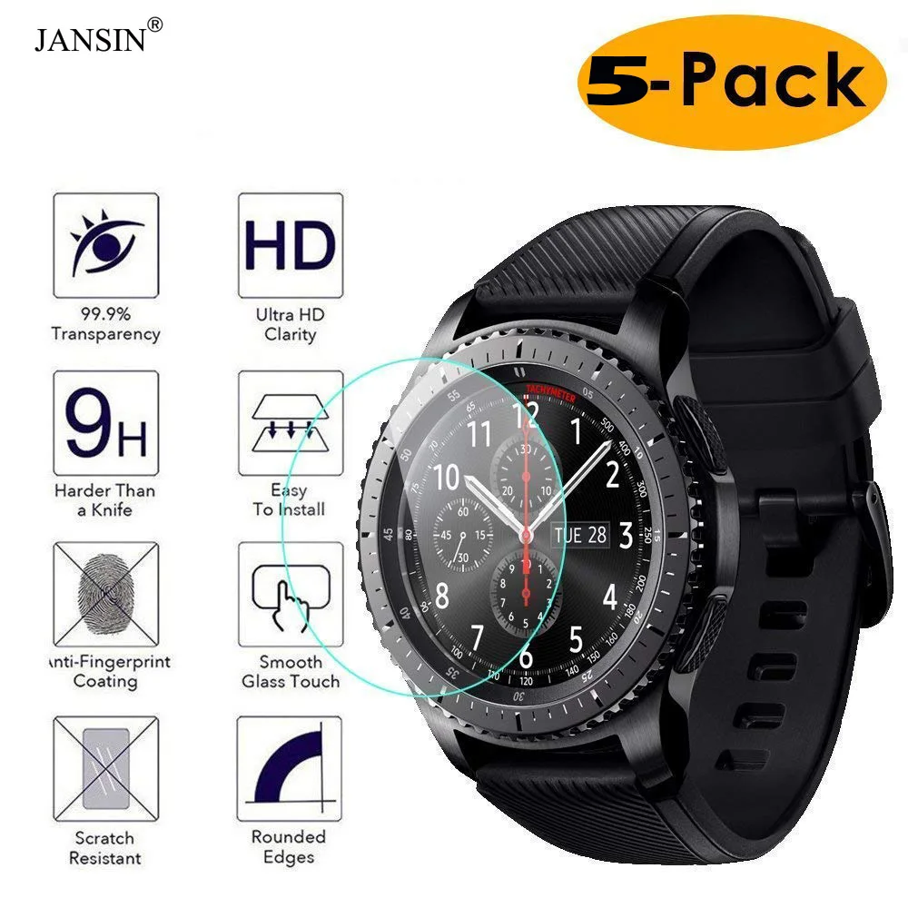 5 упаковок для Samsung Gear S3 Frontier/Классическая защита экрана 9H 2.5D взрывозащищенное