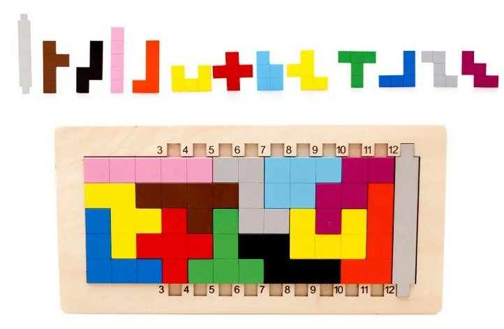 Классическая деревянная головоломка IQ Tetris пентомино логика для мозга игра